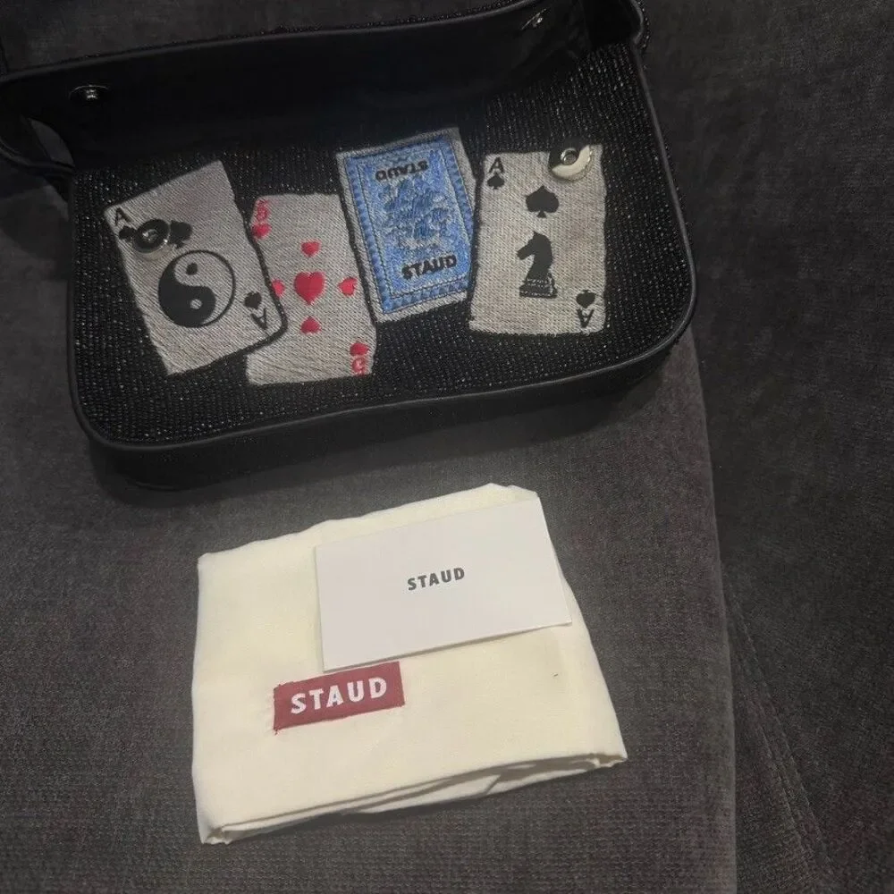 Staud Beaded Tommy Bag House of Cards NEW